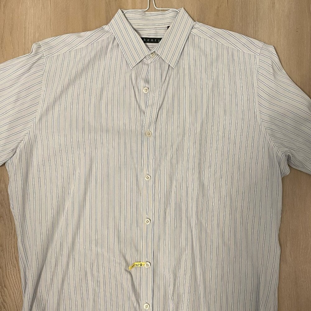 Men’s Theory Button Up Long Sleeve Dress Shirt Size Medium